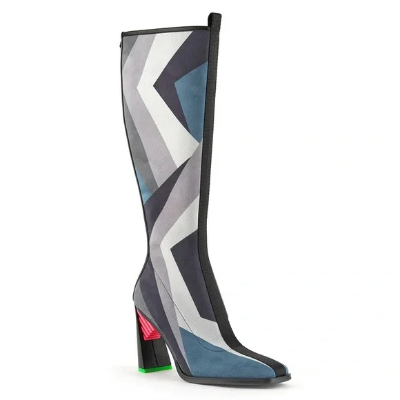 Brand new UNITED NUDE Sonar Boot Hi High Palermo Geometric Print Color Blocked - Picture 9 of 11